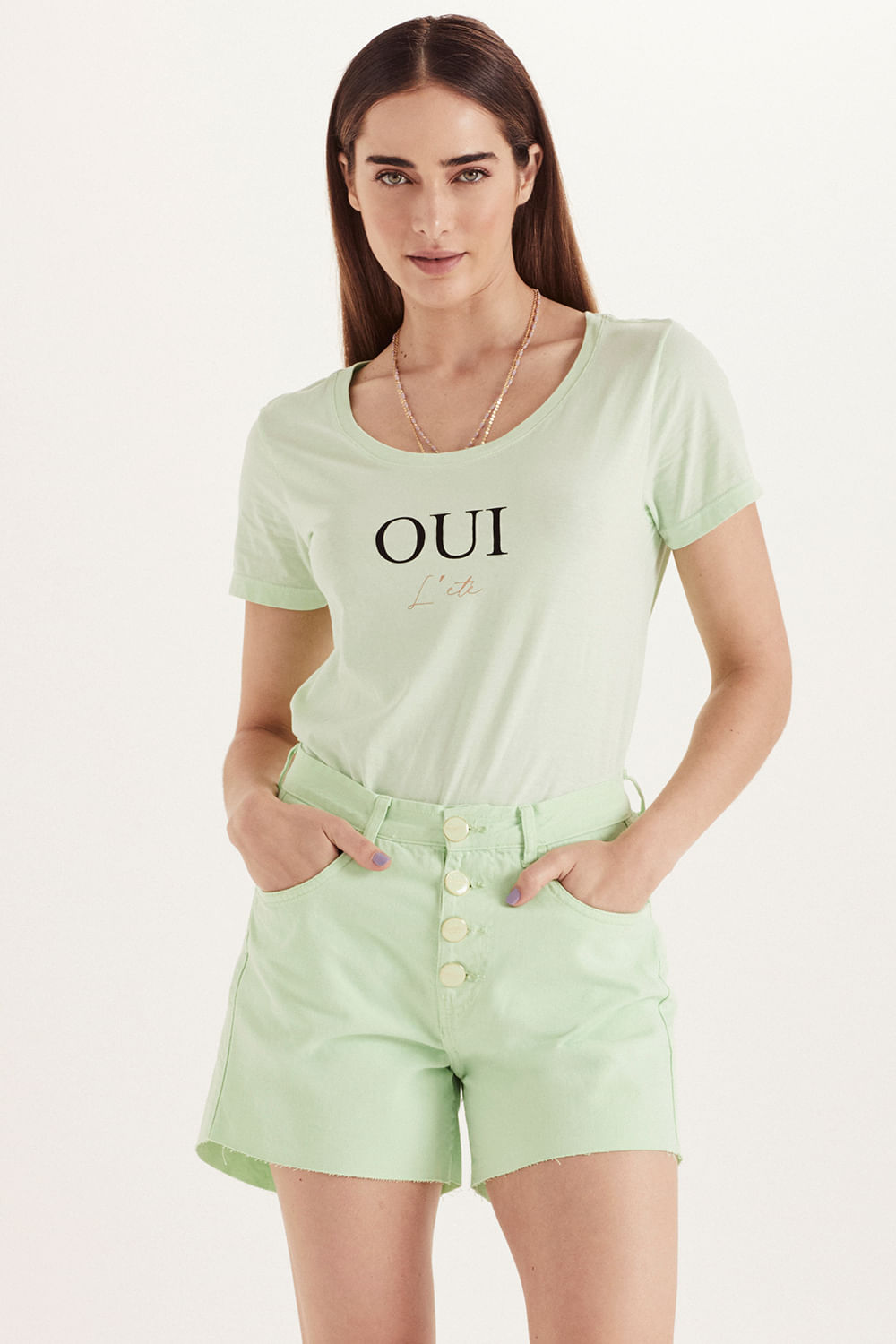 Shorts Jeans Boyfriend Carolina Color - Verde