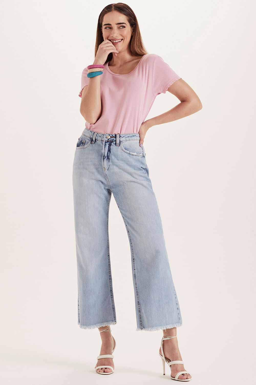 Calça Jeans Reta Olivia - Azul
