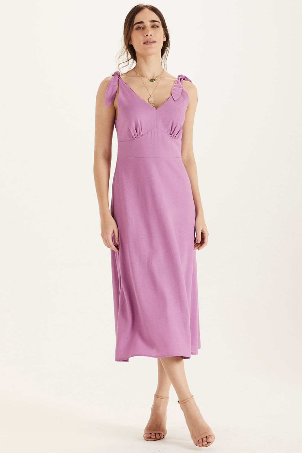Vestido Casual Midi Lu Com No - Azaléia