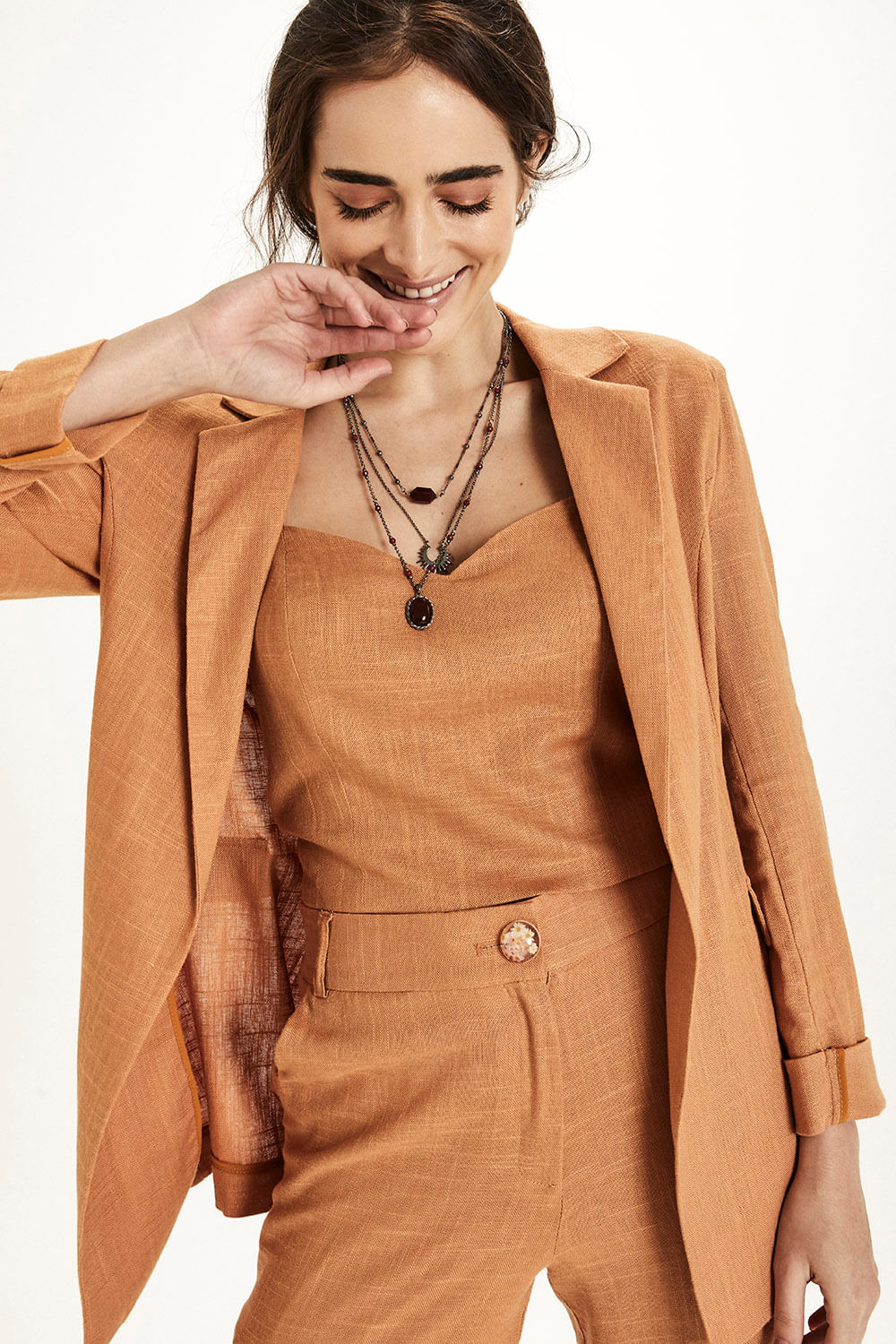 Blazer Alfaiataria Boyfriend Cindy - Whiskey Bourbon