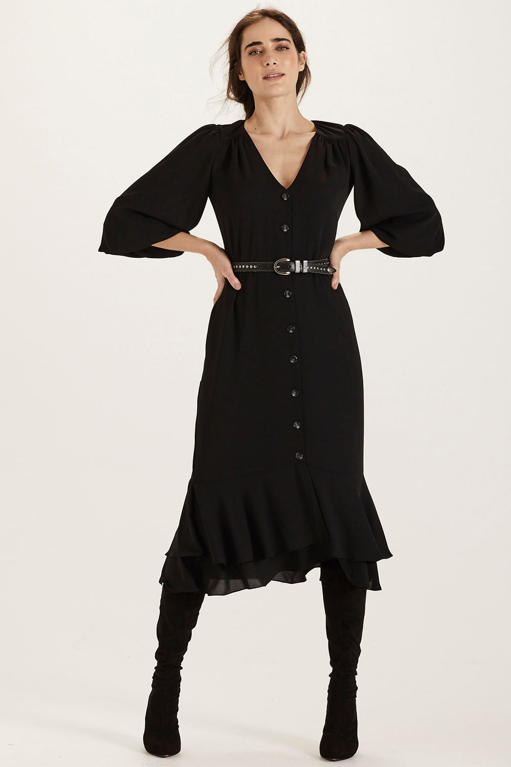 Vestido Chic Midi Helen - Preto