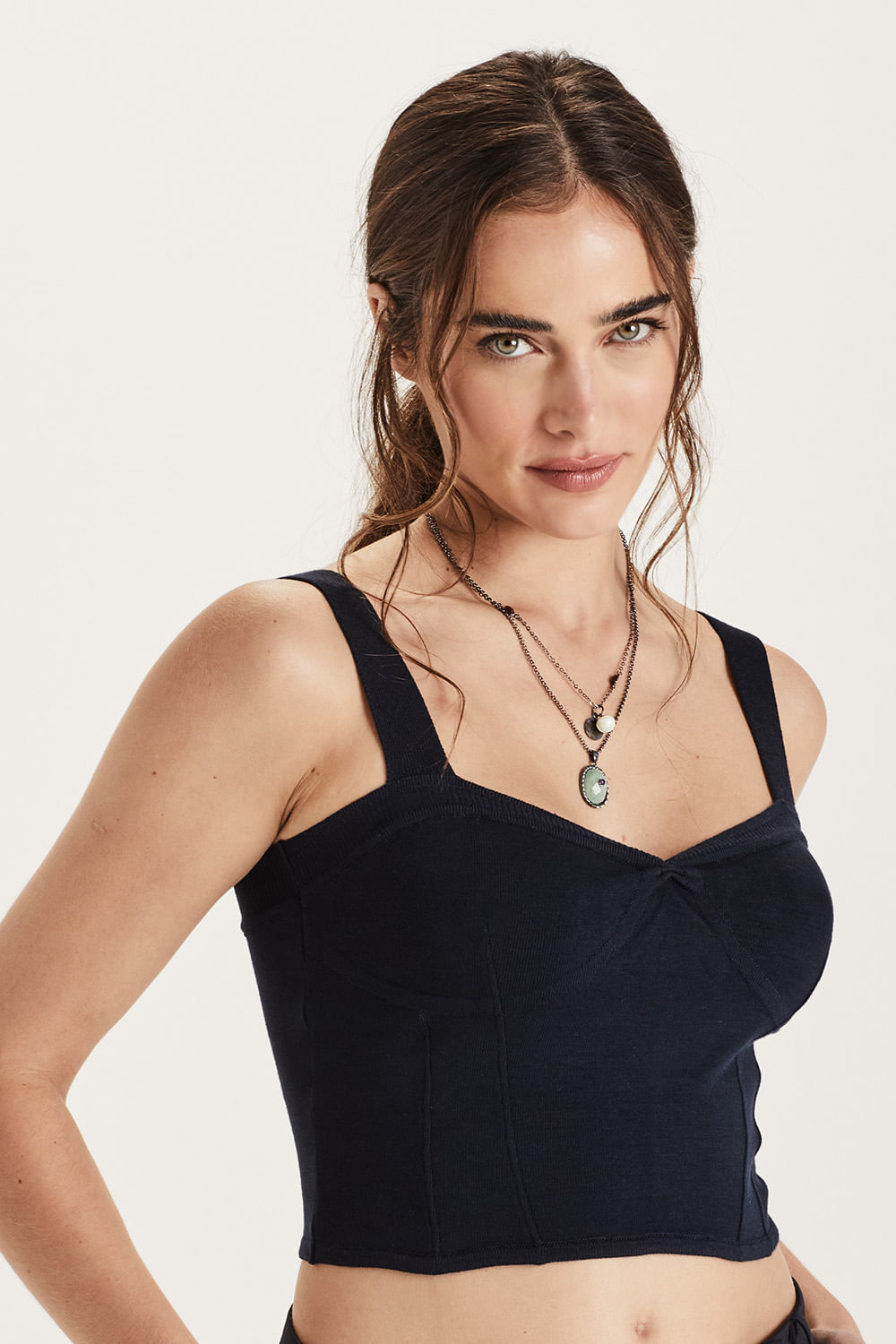 Top Tricot Corselet - Marinho