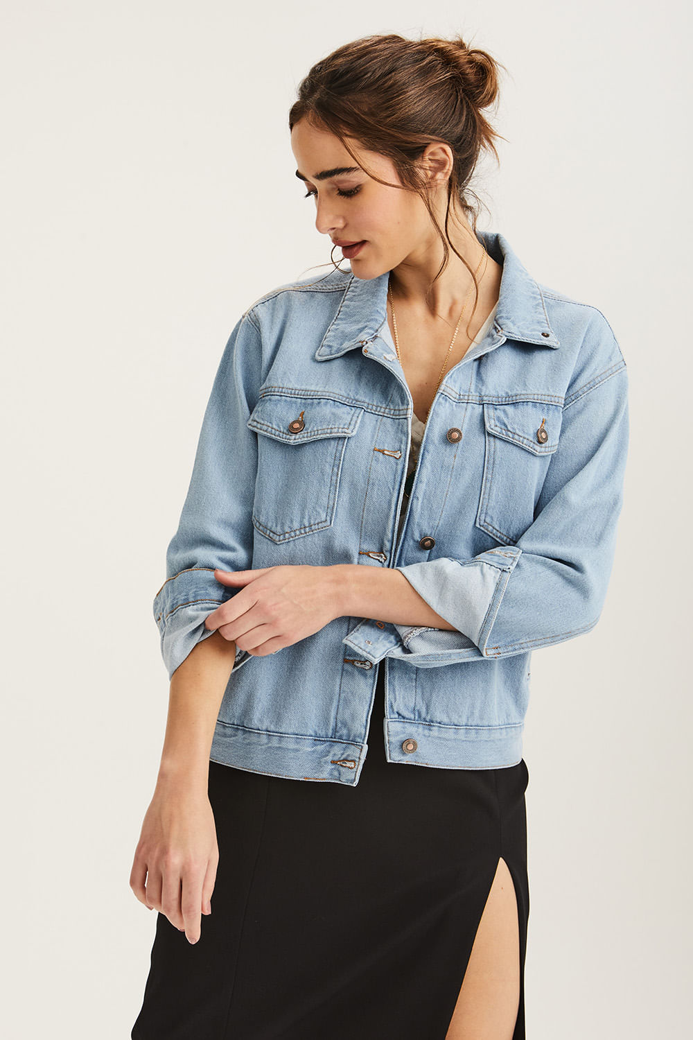 Jaqueta Jeans Oversized - Azul