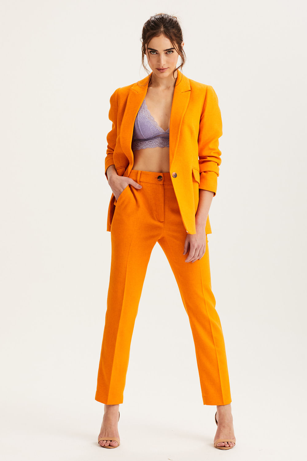 Calça Alfaiataria Cigarreti Lavinia - Laranja Mango