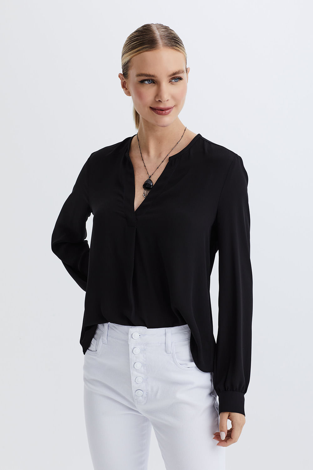 Blusa Manga Longa Maite - Preto