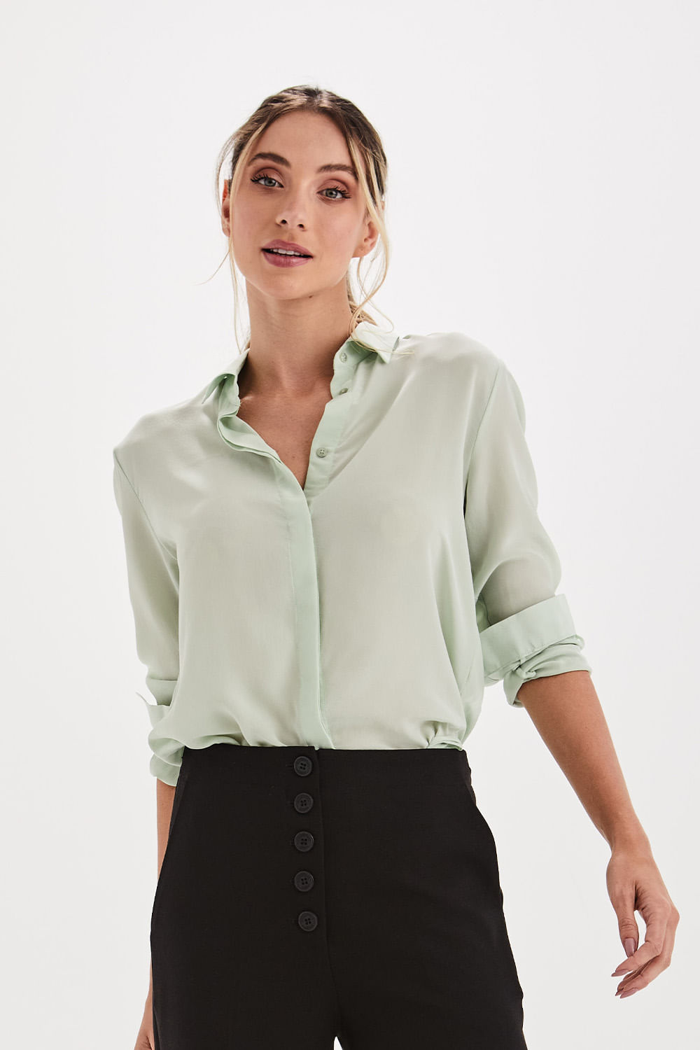 Camisa Seda Isis - Verde