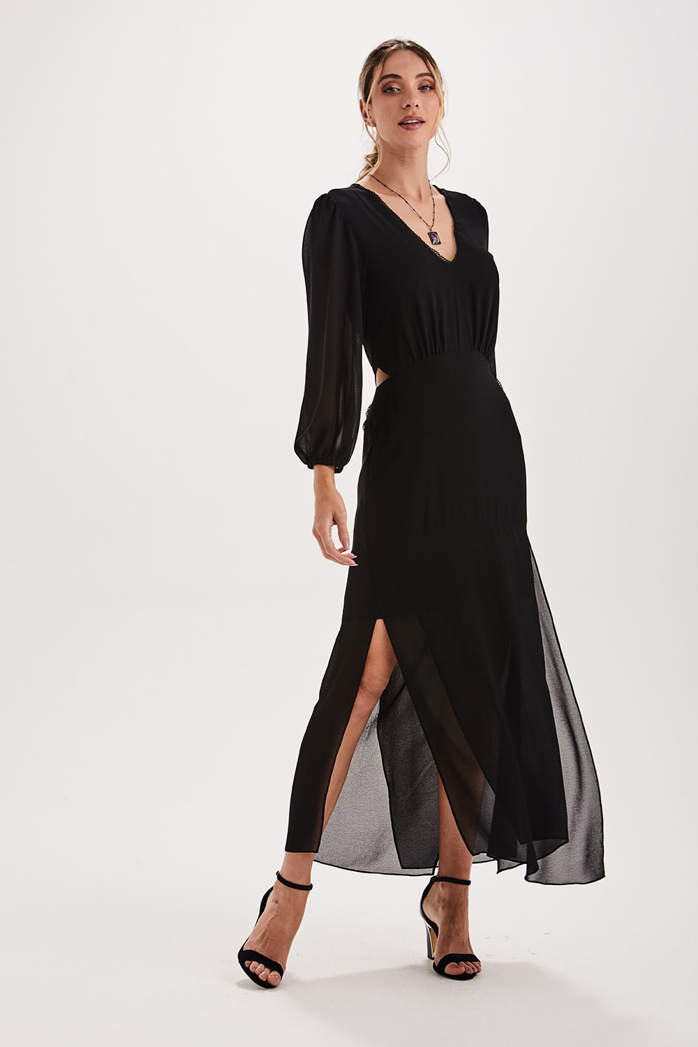 Vestido Chic Longo Roberta - Preto
