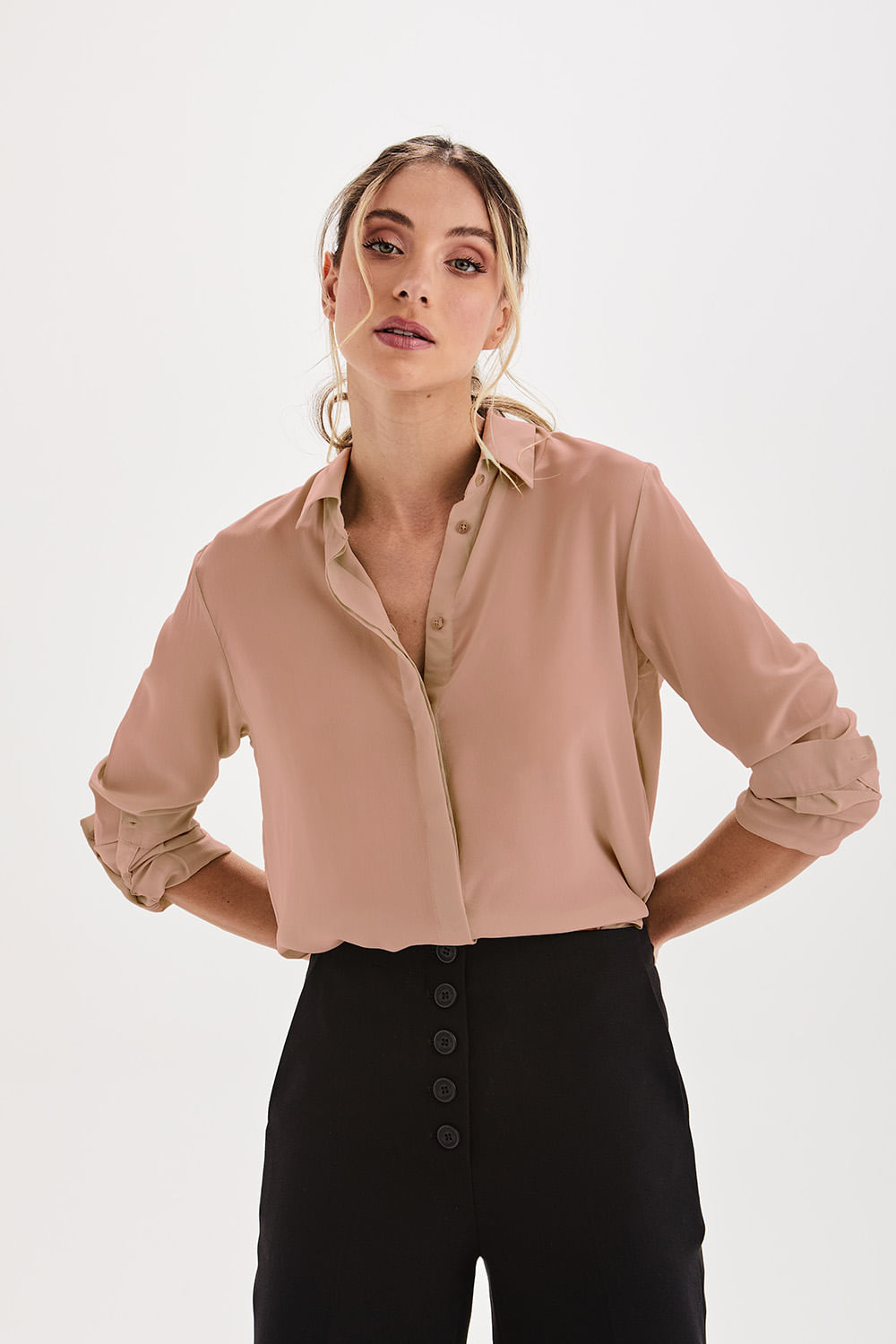 Camisa Seda Isis - Nude