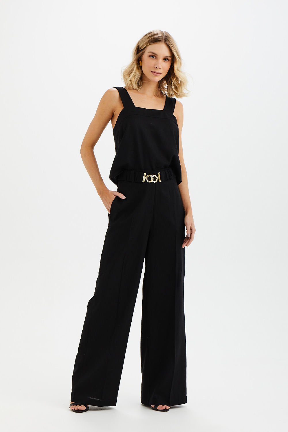 Calca Fashion Pantalona Gio - Preto