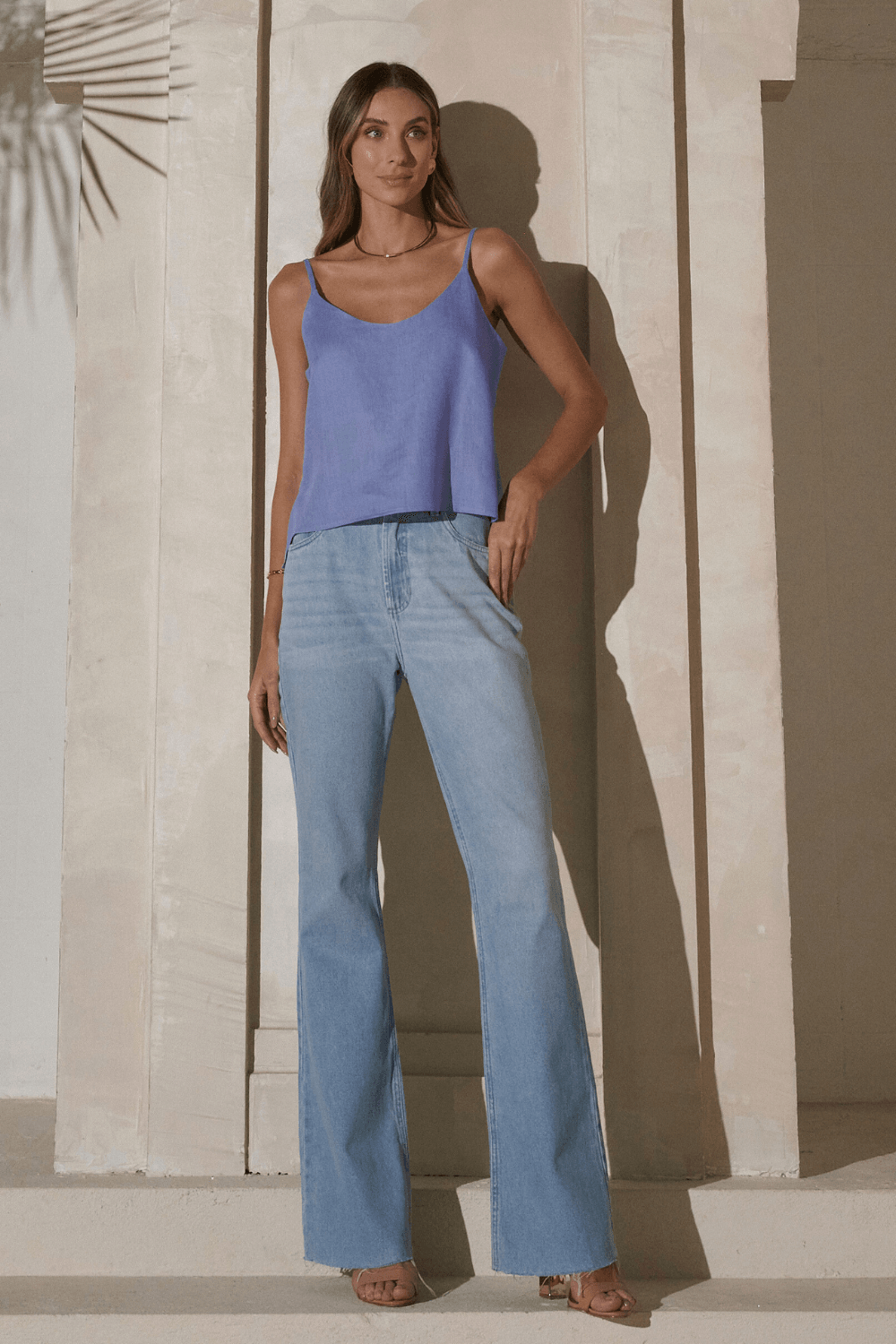 Calca Jeans Wide Leg Veridiana - Azul.