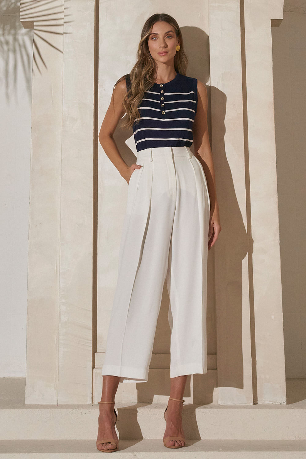 Calca Alfaiataria Pantalona Raissa - Branco