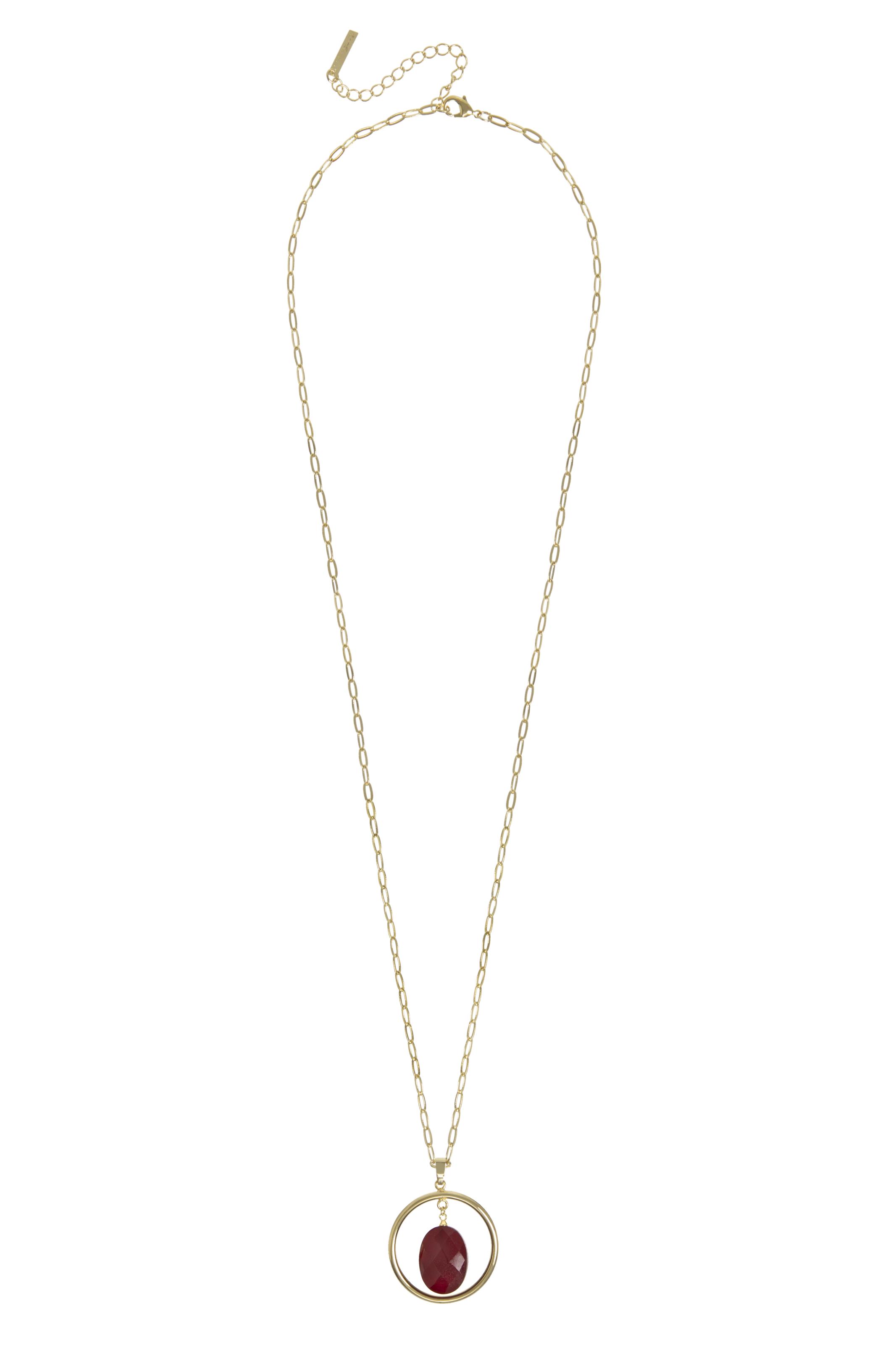 Colar Fashion Longo Elisa - Vermelho Rubi