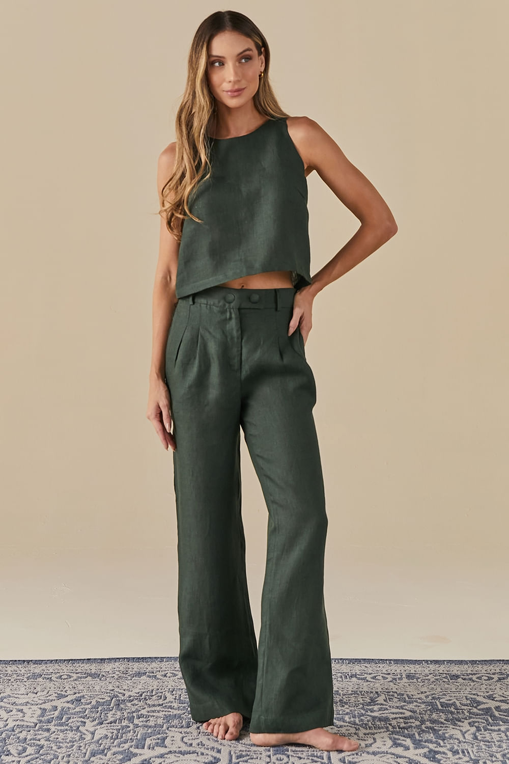 Calca Fashion Pantalona Ayla - Verde Esmeralda