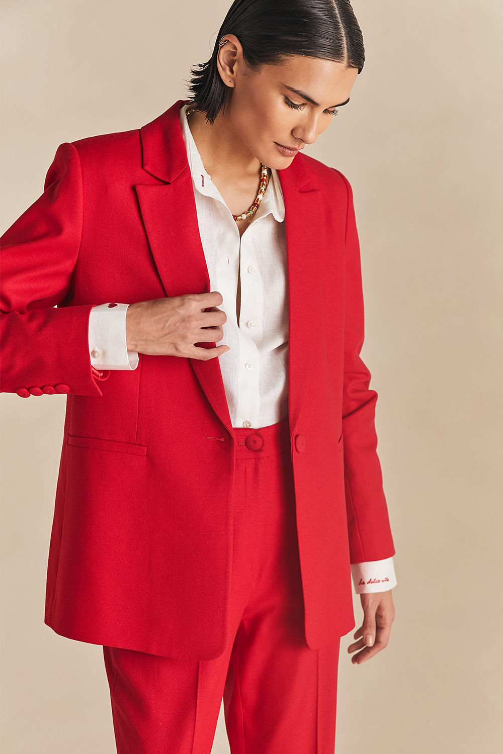 Blazer Alfaiataria Classico Rosana - Vermelho