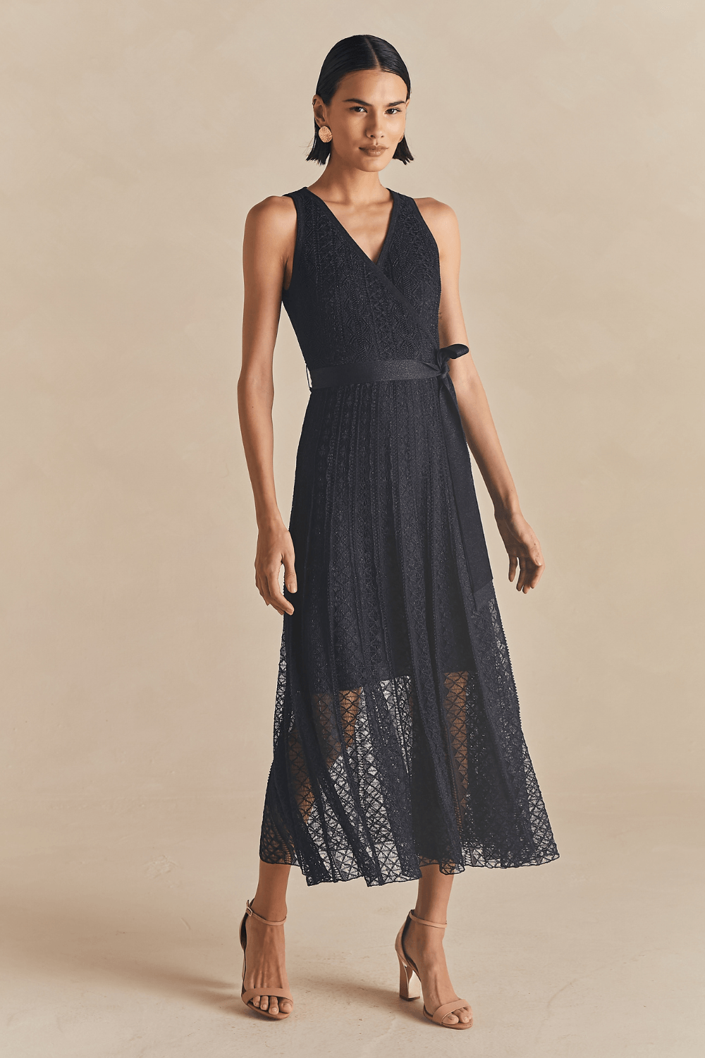 Vestido Tricot Cachecouer Ava Rendado - Marinho
