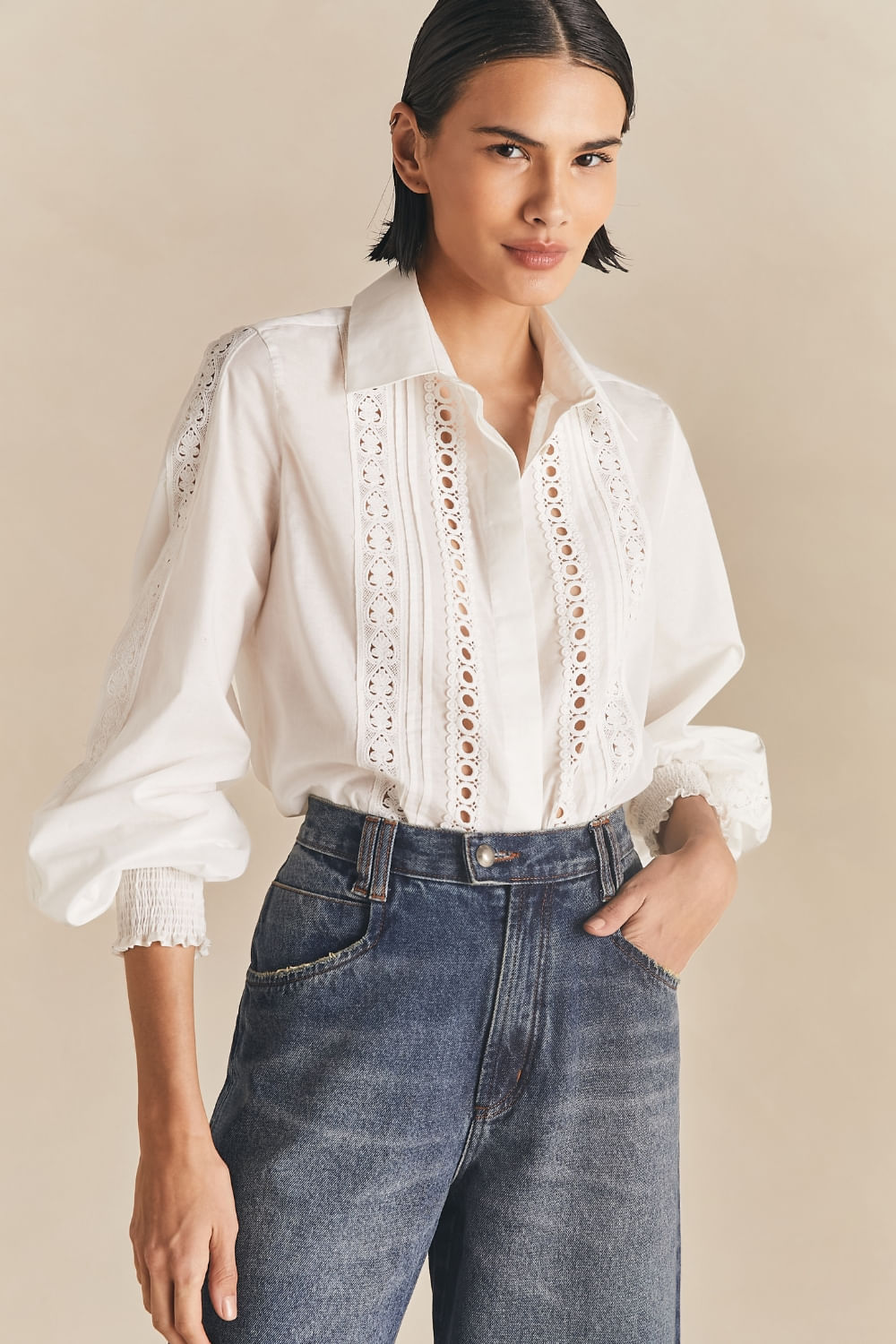 Camisa Alfaiataria Manga Longa Audrey - Off White
