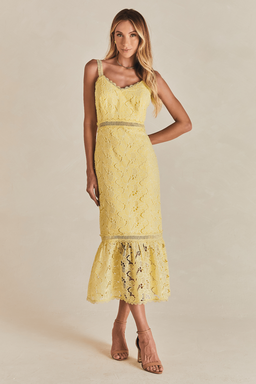 Vestido Chic Midi Silvia - Amarelo Toscana