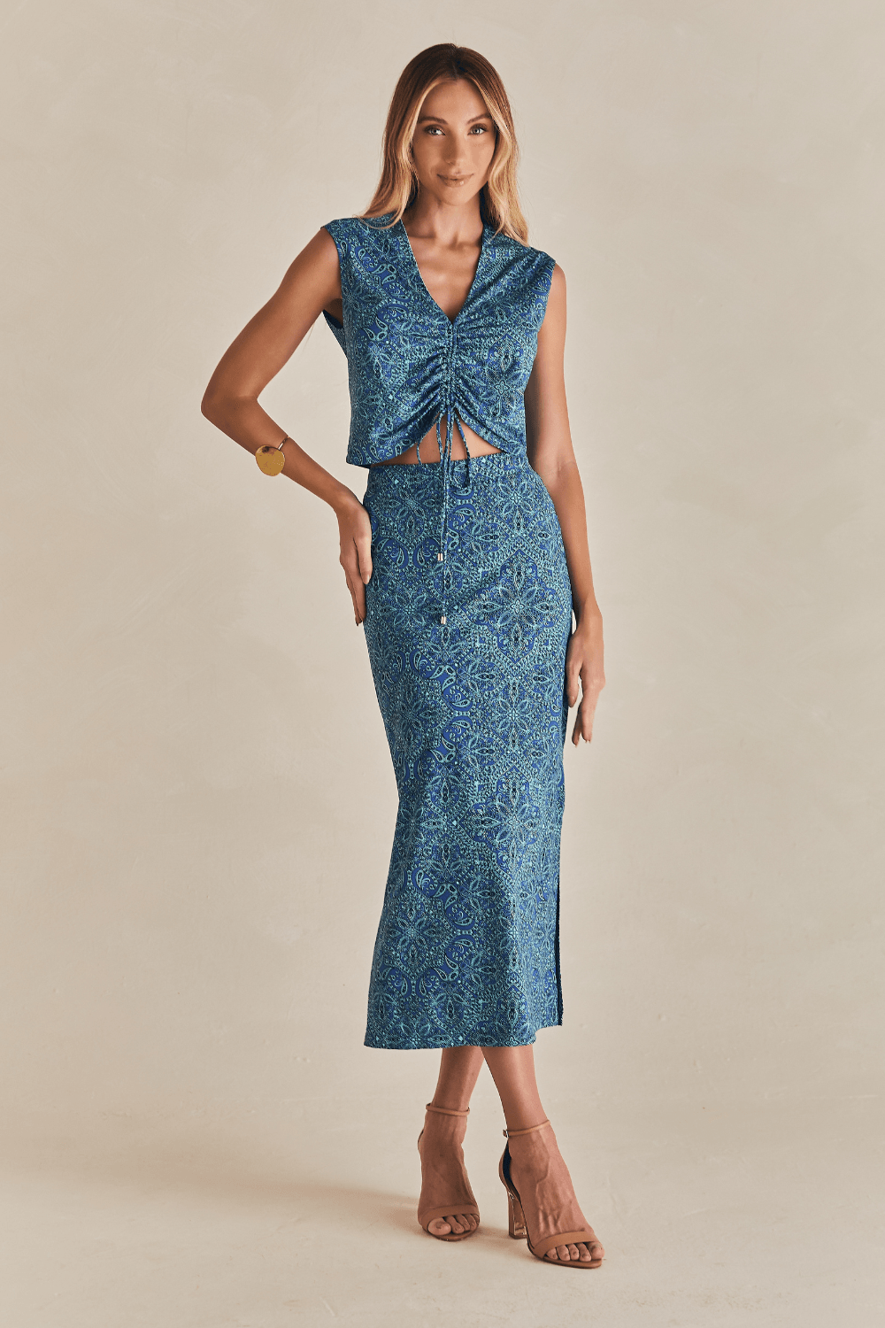 Saia Valentina Jersey Estampado - Estampada