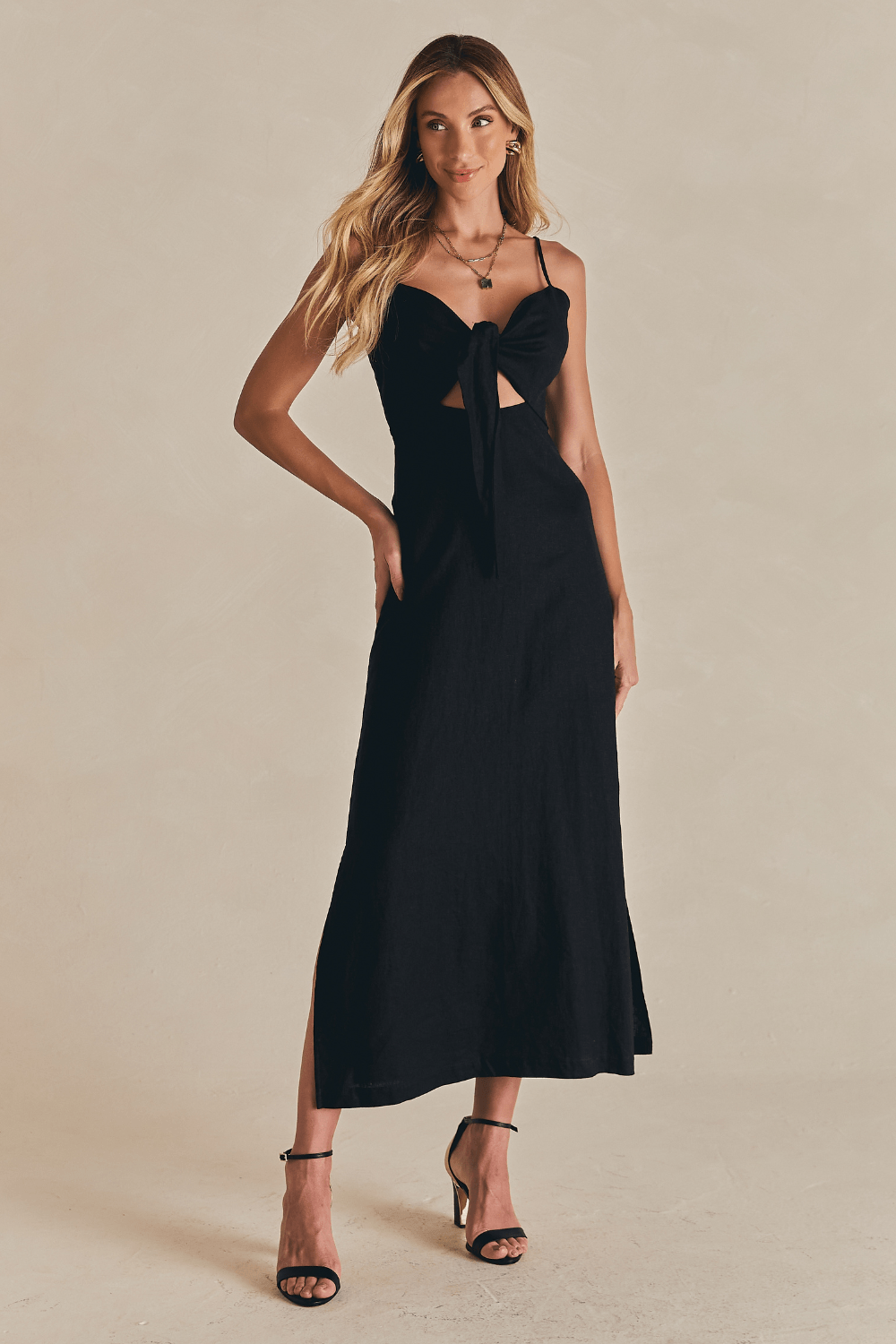 Vestido Casual Midi Deise No - Preto