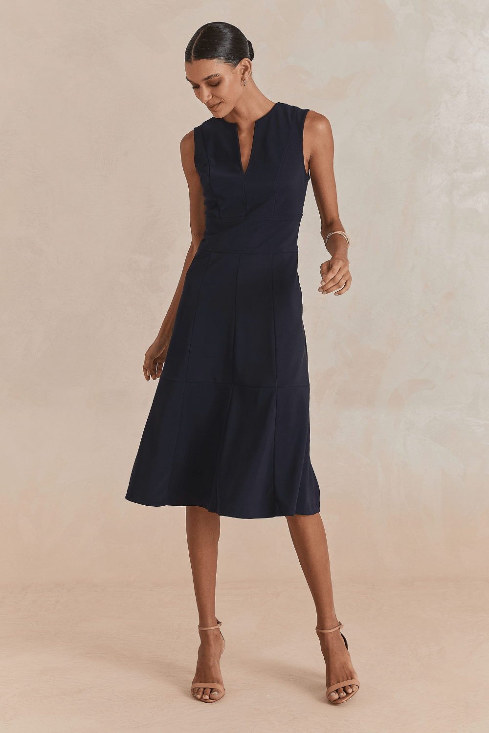 Vestido Malha Evase Olivia Com Bolsos - Marinho