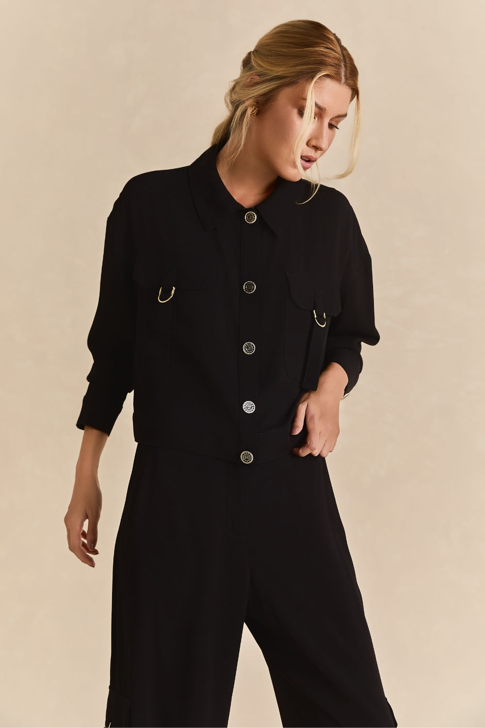 Camisa Chic Nina - Preto