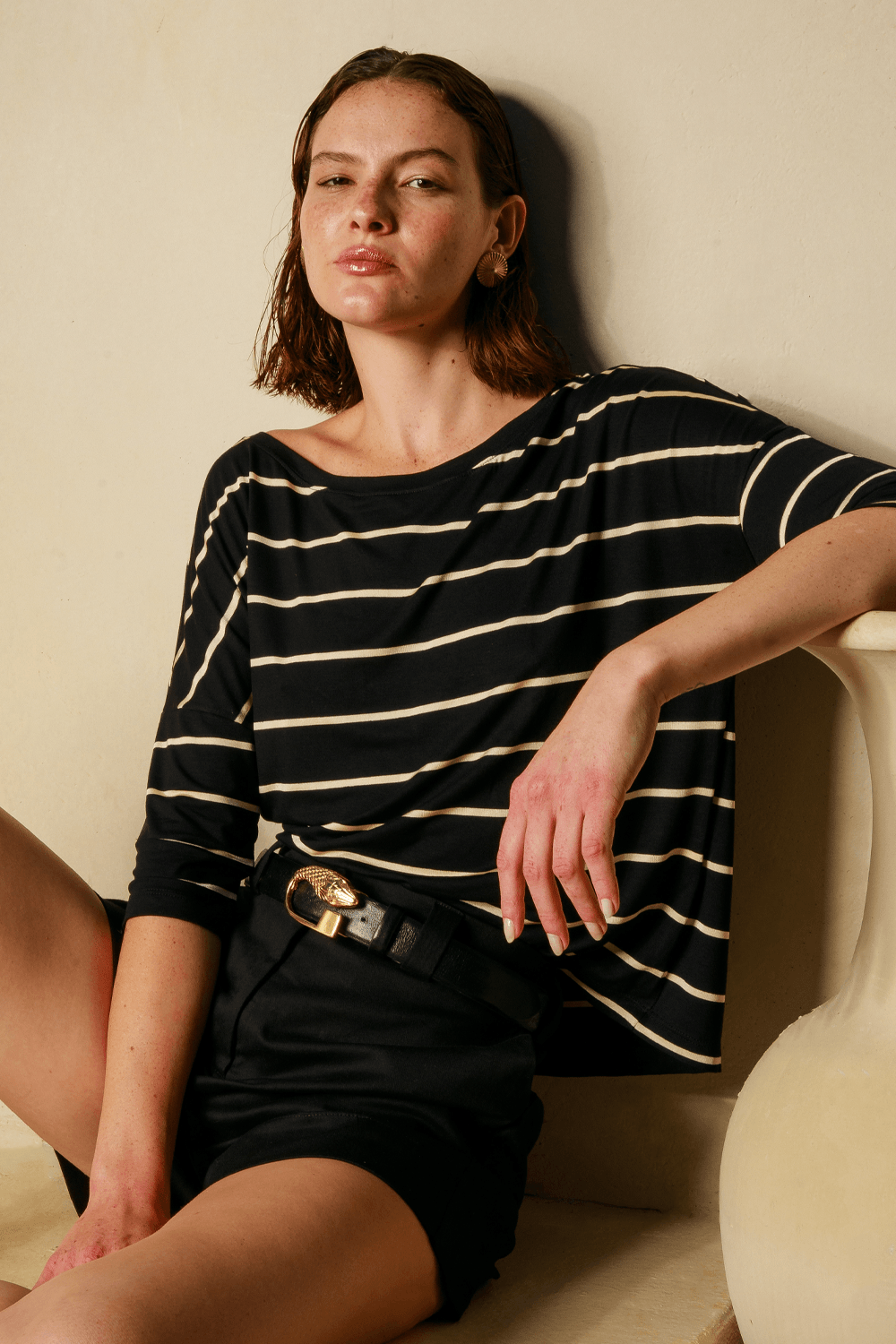 T-Shirt Listras Cleo - Preto