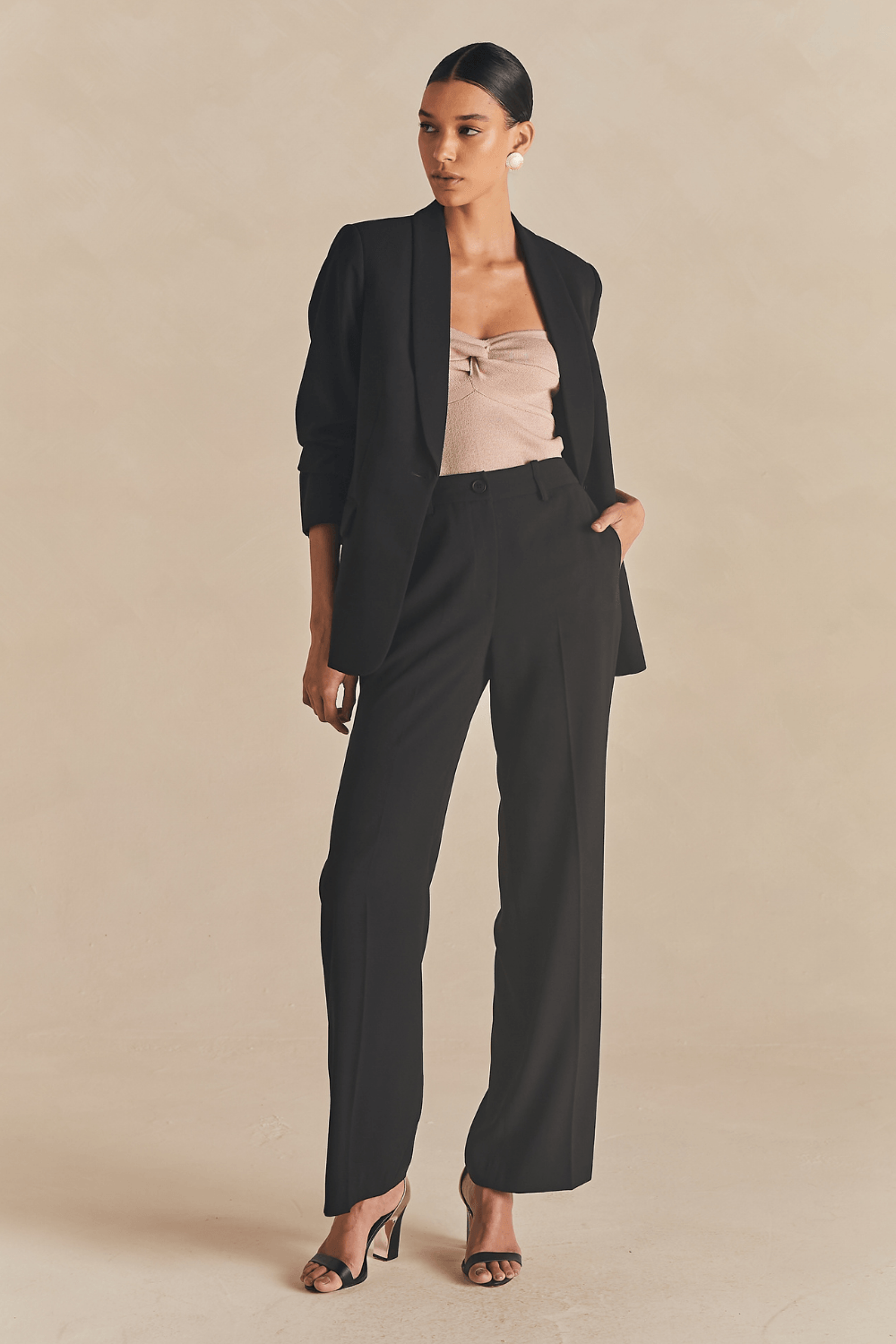 Calça Alfaiataria Pantalona Alice - Preto