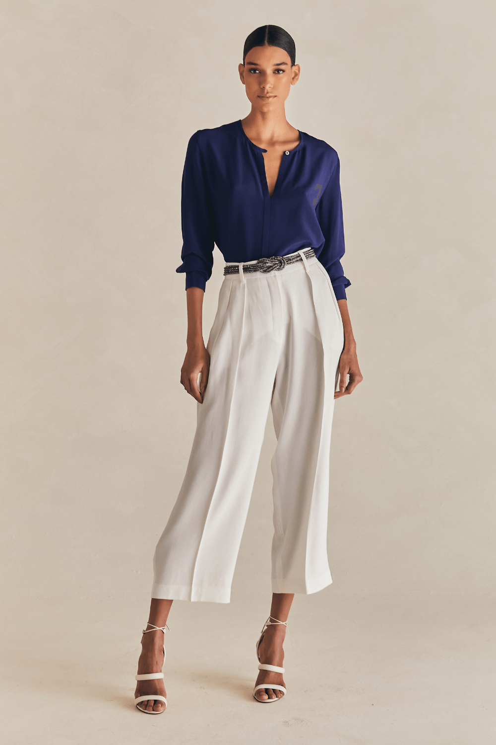 Calca Alfaiataria Pantacourt Taylor - Off White