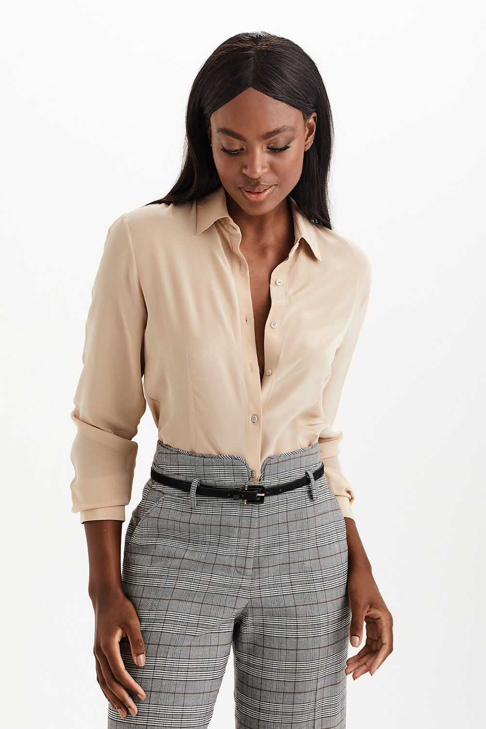 Camisa Seda - Camelo