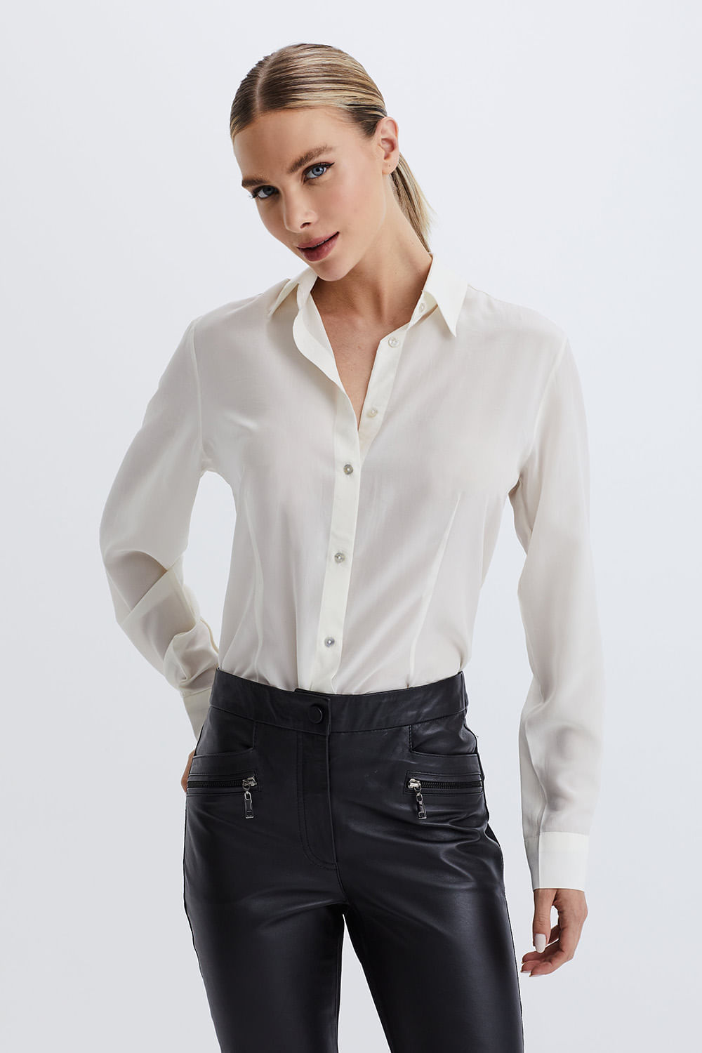 Camisa Seda - Branco