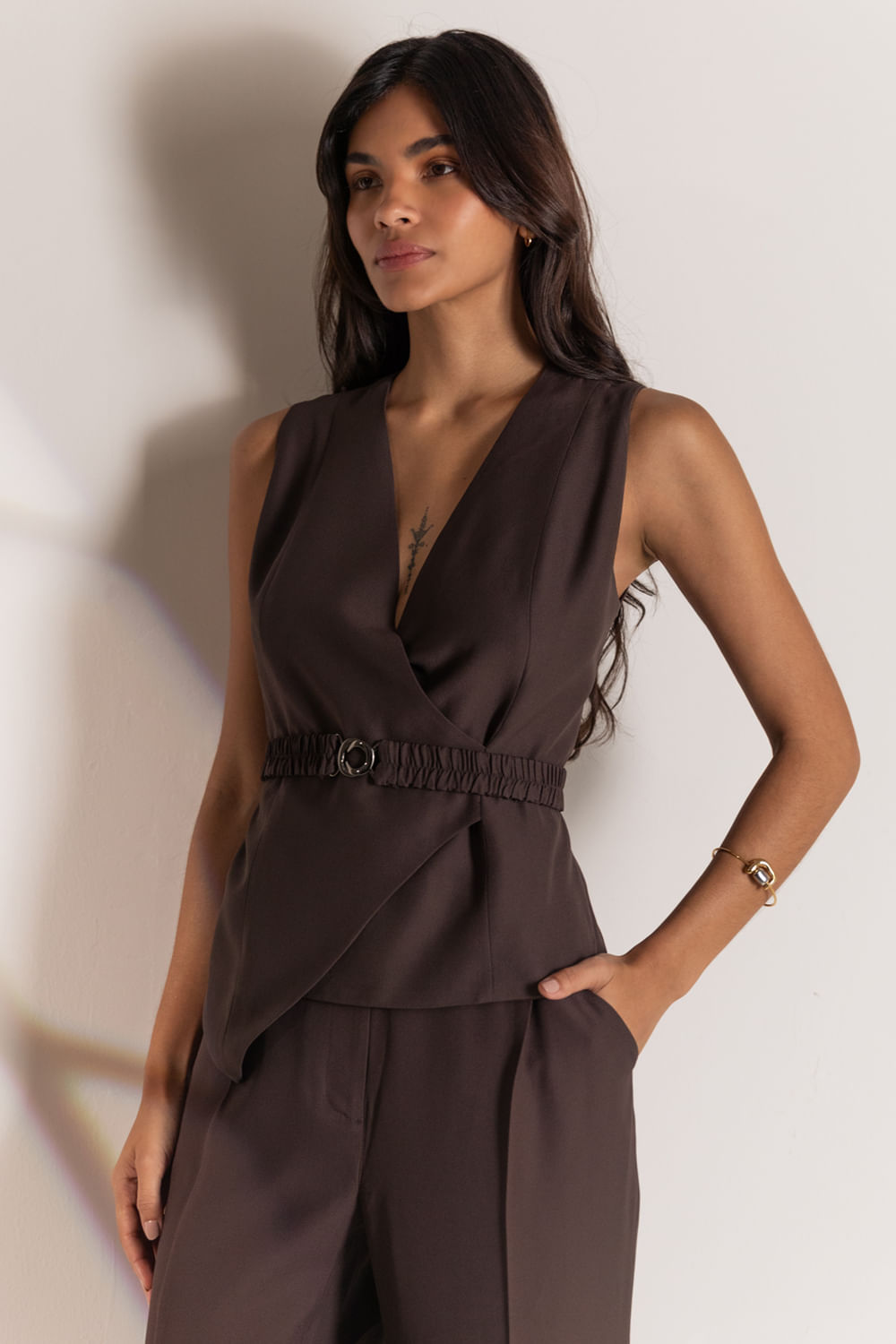 Blusa Ofélia - Café