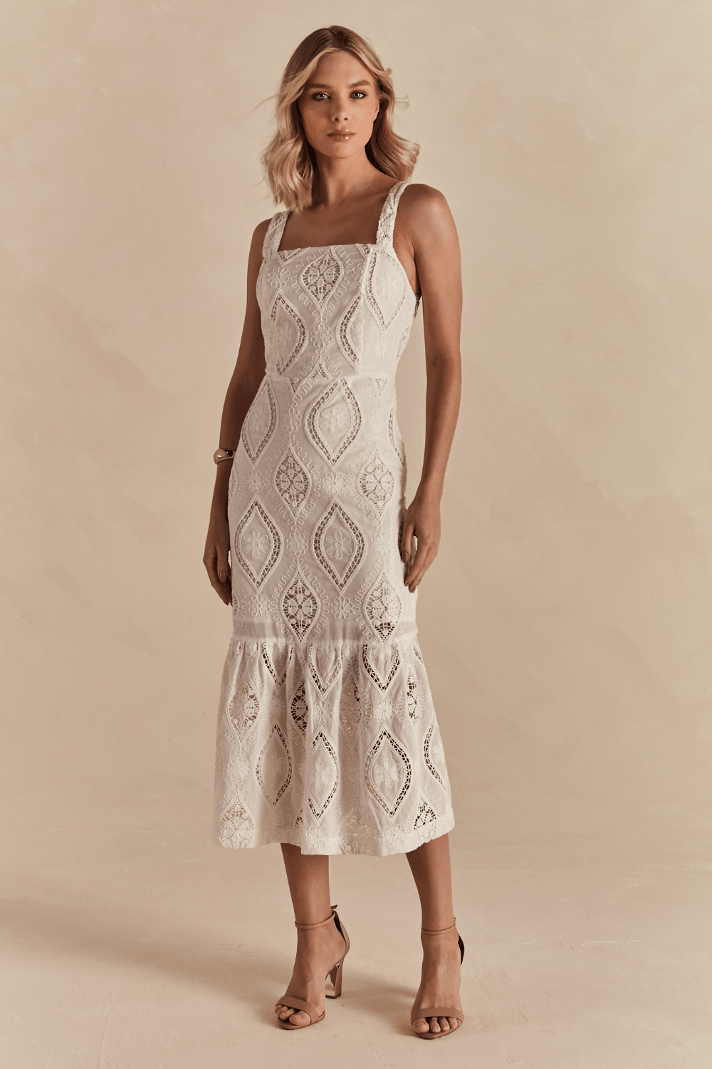 Vestido Chic Midi Fiorella - Off White