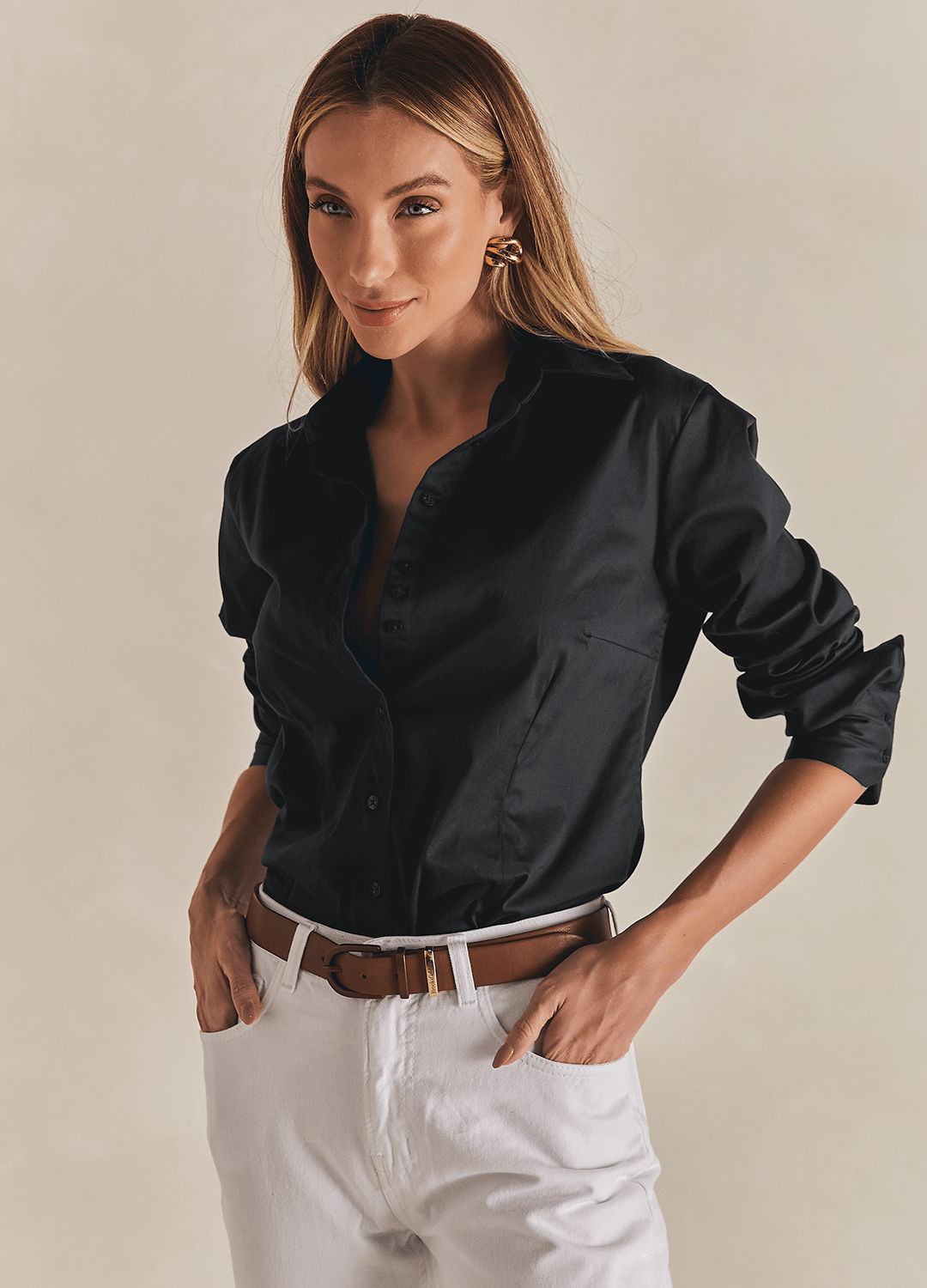 Camisa Manga Longa Aster - Preto