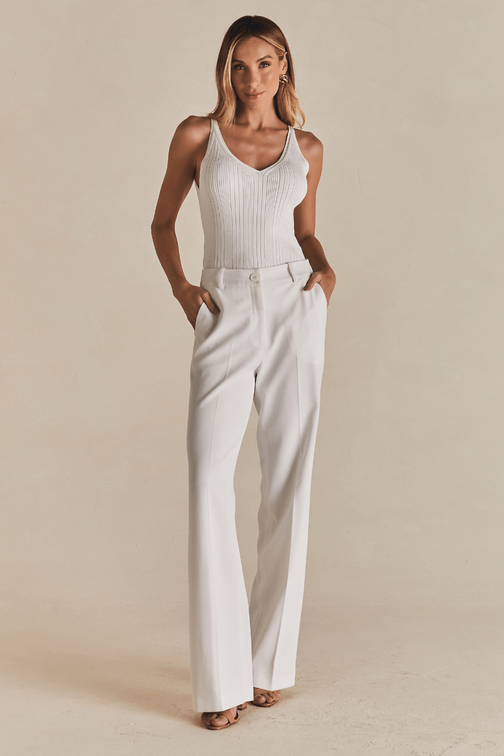 Calça Alfaiataria Pantalona Munik - Off White