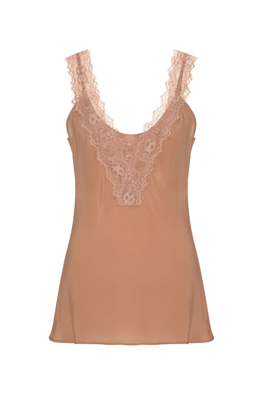 Regata Seda Com Renda Iris - Nude
