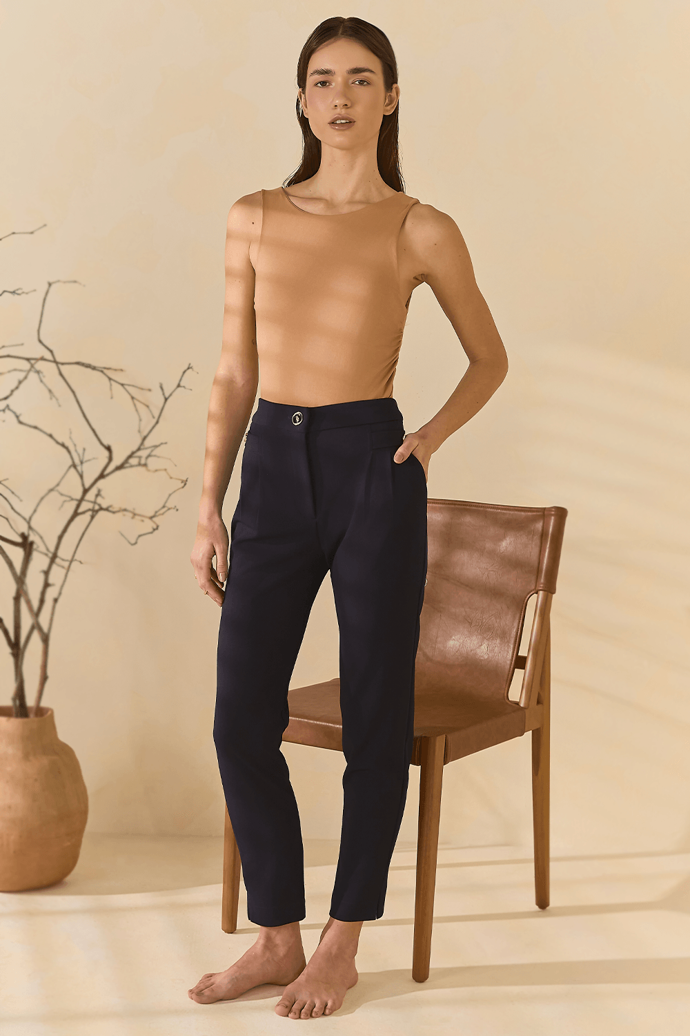 Calça Malha Mary Pregas - Marinho