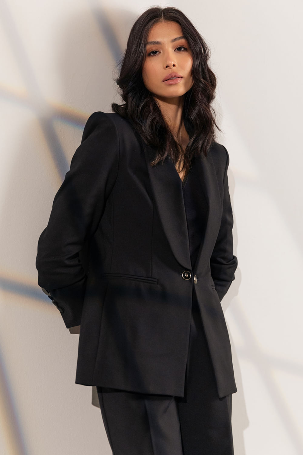 Blazer Alfaiataria Abotoadura Selena - Preto
