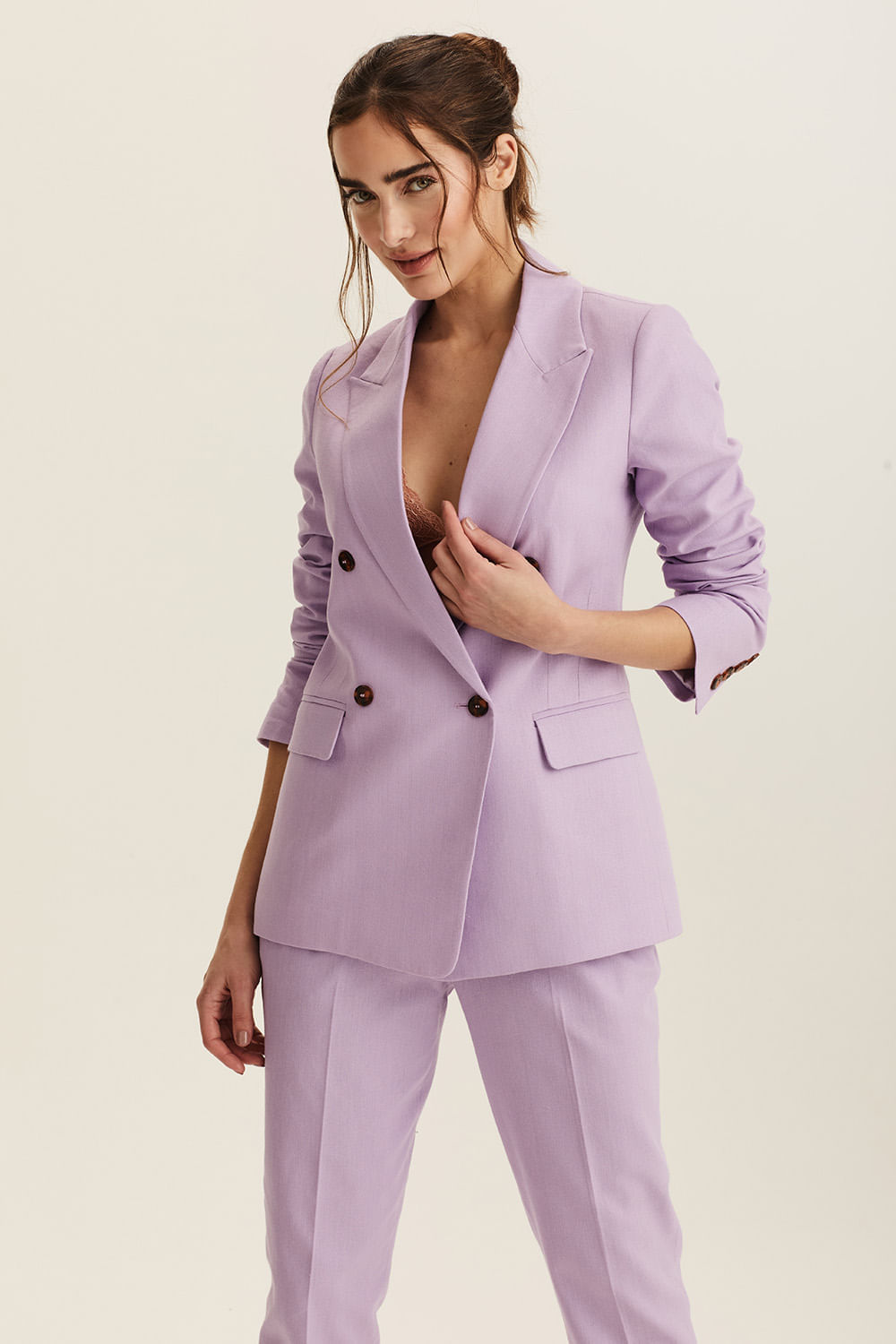 Blazer Alfaiataria Transpassado Geralda - Lilas