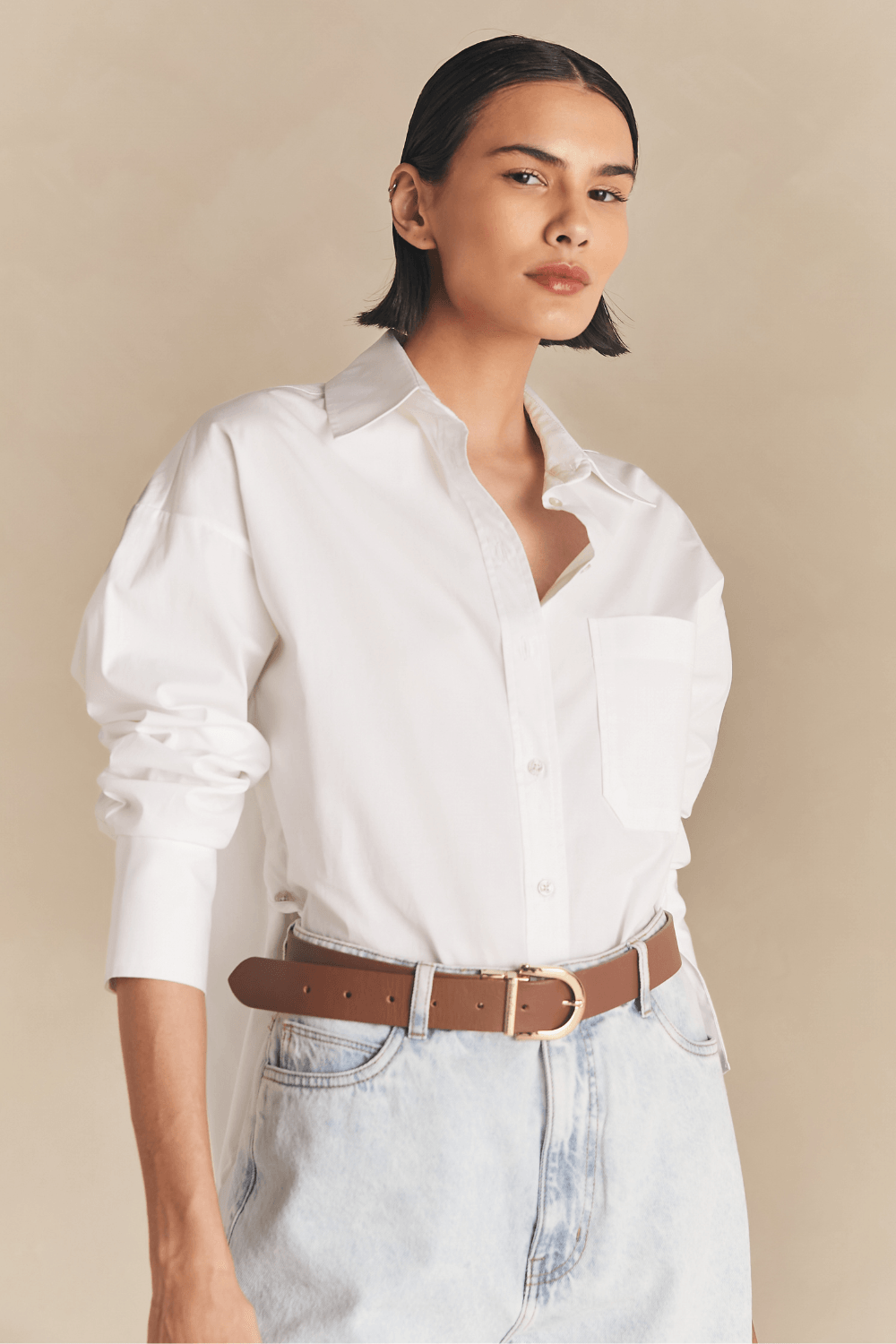 Camisa Alfaiataria Manga Longa Thassia - Branco