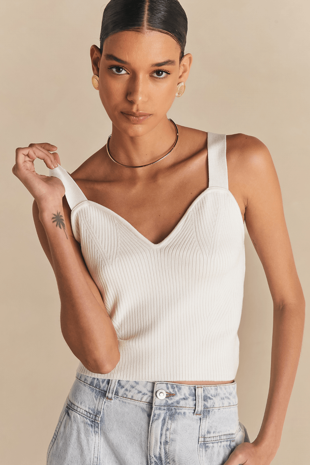 Regata Tricot Alicia Coracao - Off White