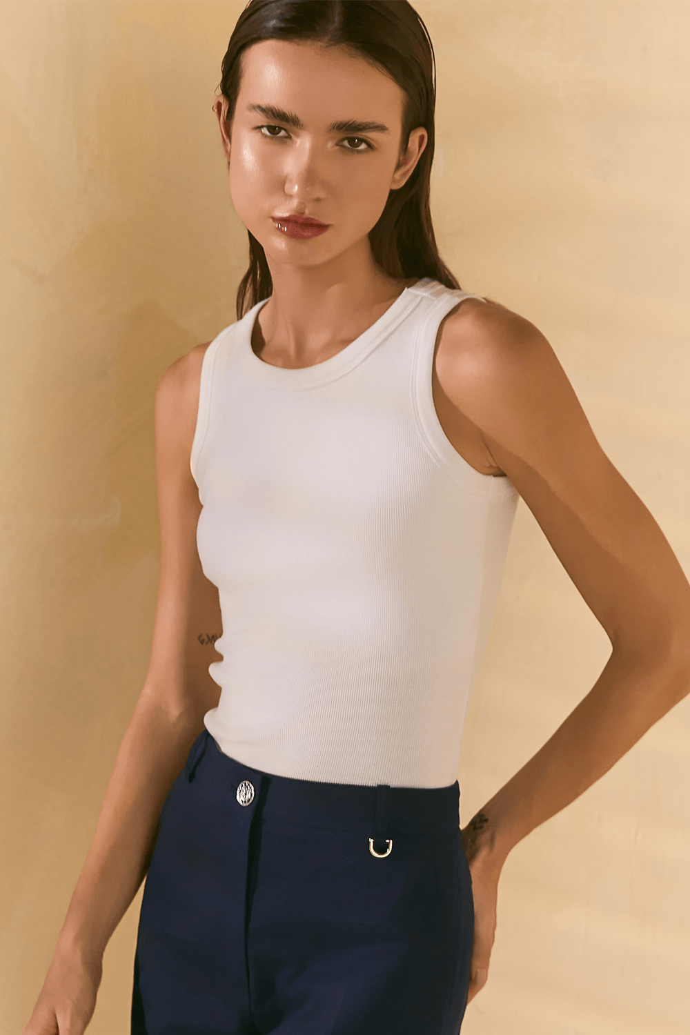 Regata Rib Busto Duplo - Branco