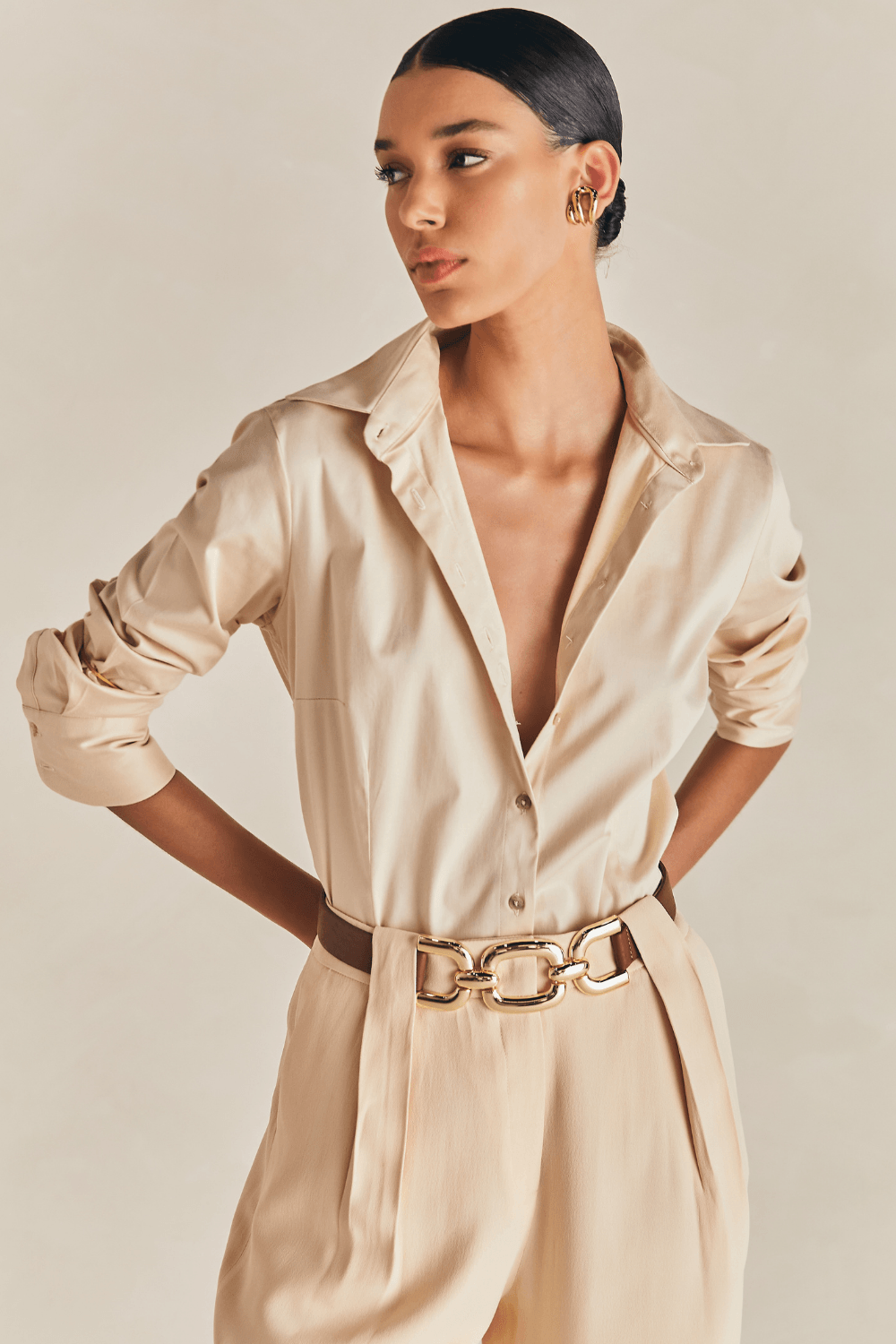 Camisa Manga Longa Aster - Manteiga