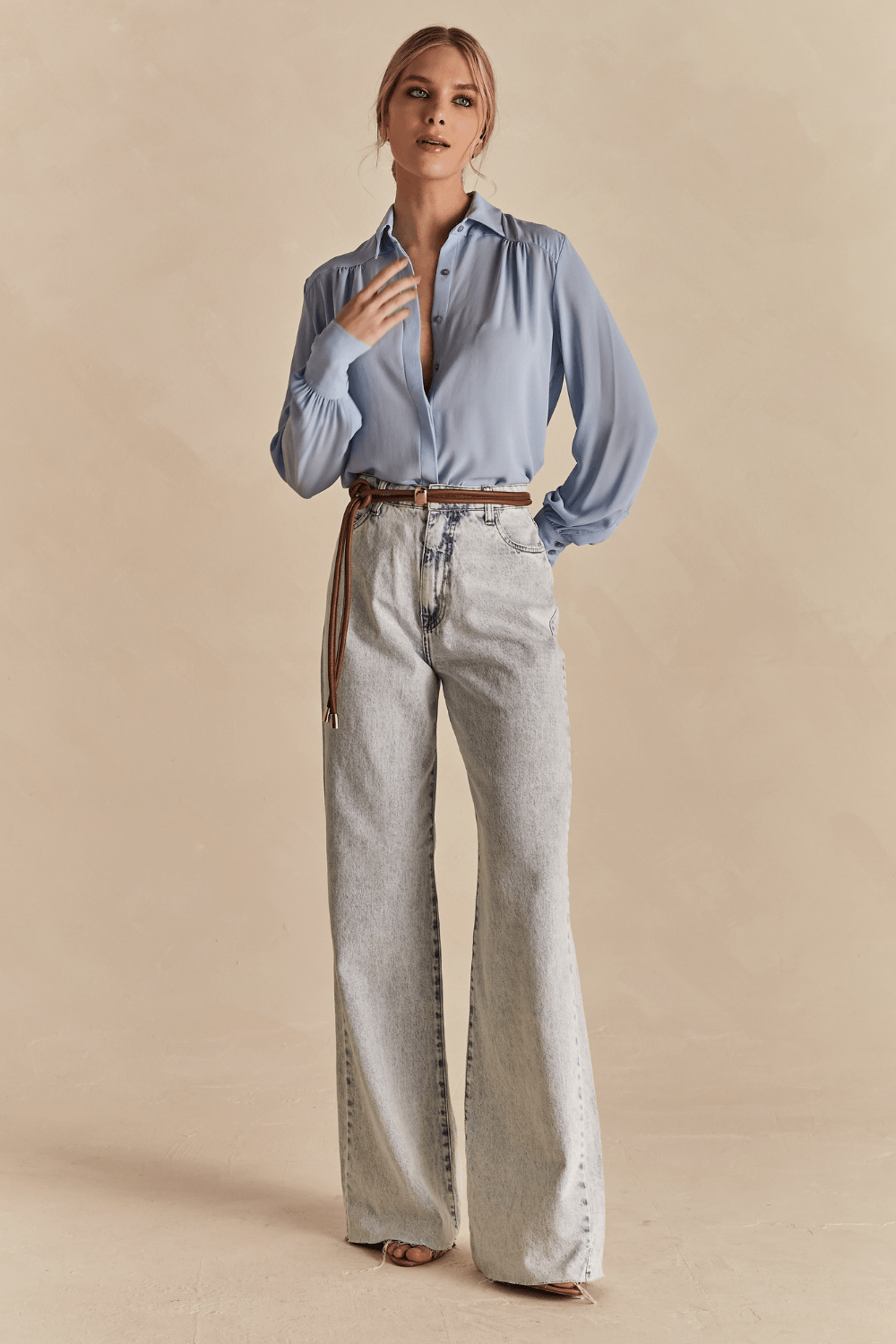 Calça Jeans Veridiana Wide - Azul Claro