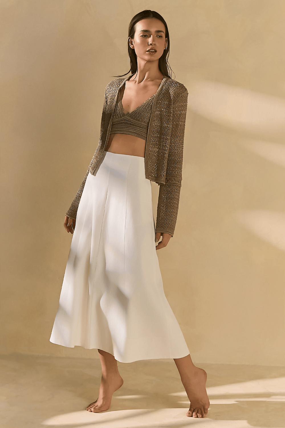 Saia Linho Com Recortes - Off White