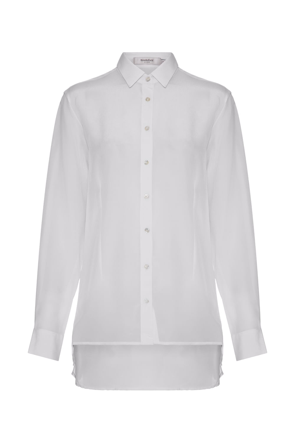 Camisa Seda Manga Longa Iris - Branco