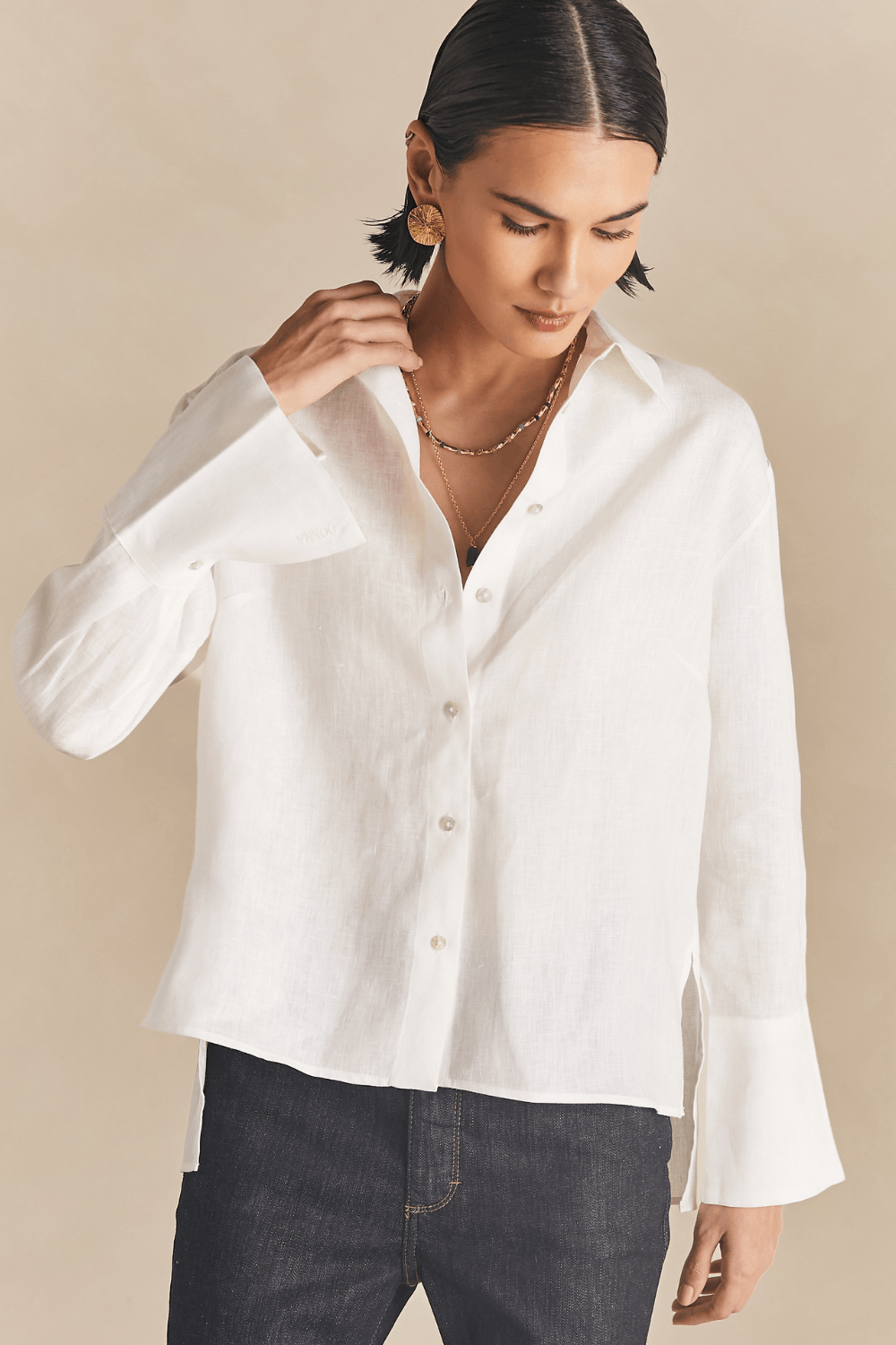 Camisa Linho Manga Longa Sofi - Off White