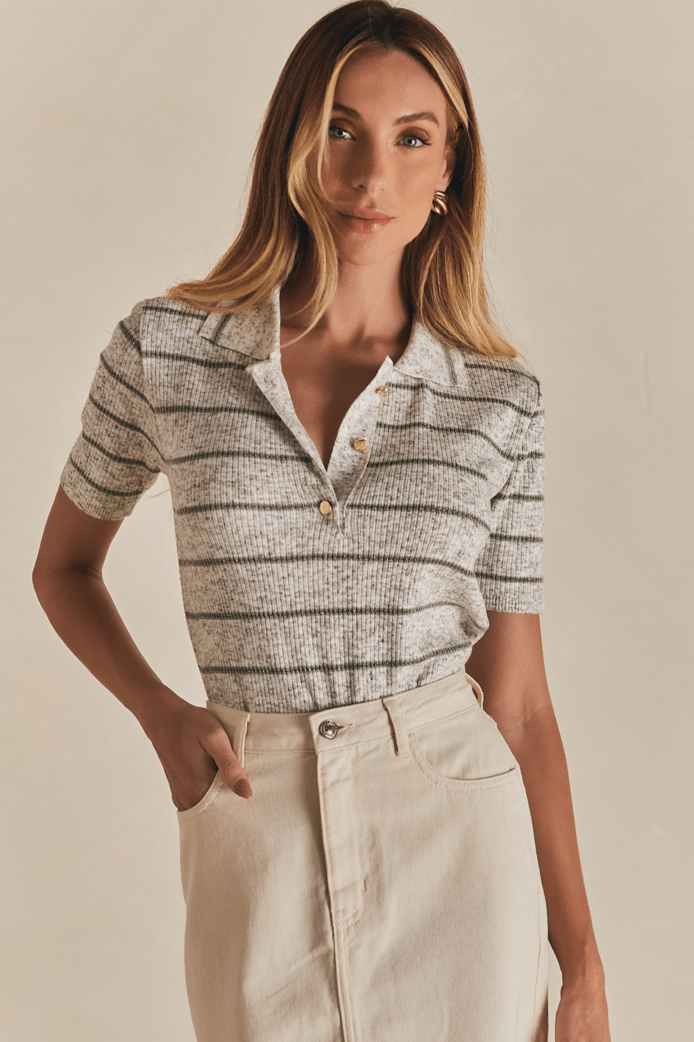 Blusa Tricot Polo Erica Candy - Verde Pistacchio