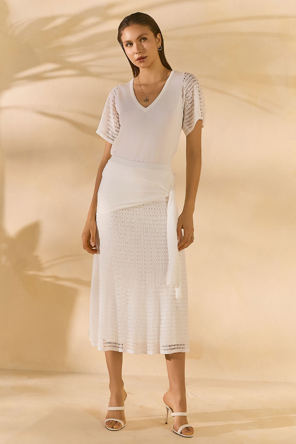 Saia Tricot Sophia Pala Lenco - Off White
