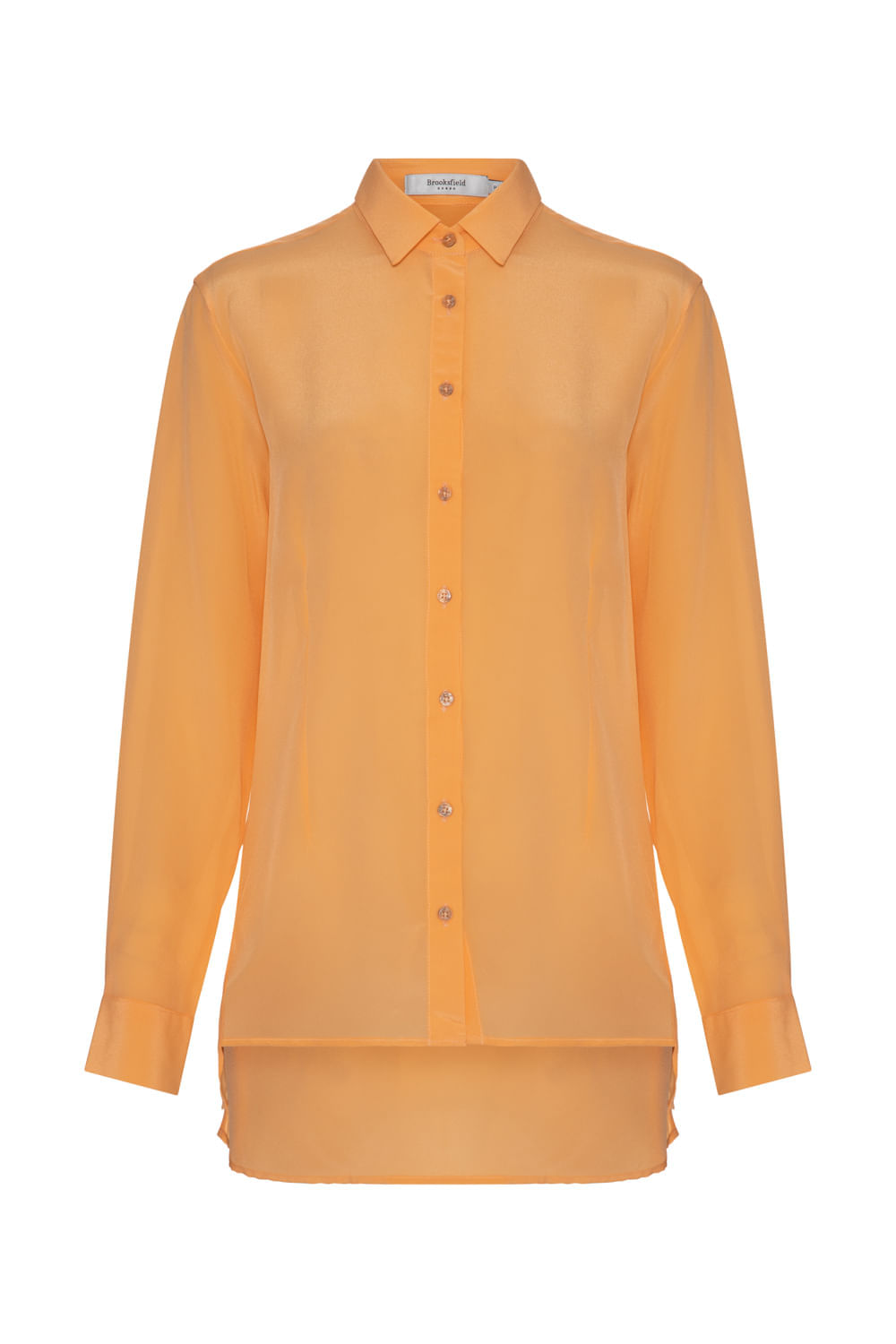 Camisa Seda Manga Longa Iris - Laranja Apricot
