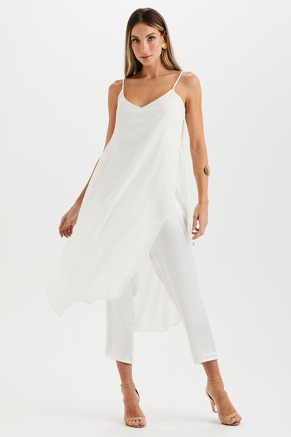 Macacao Chic Longo Aurora - Branco
